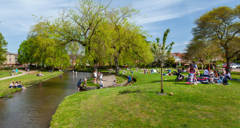 People Playing in the River, Salisbury